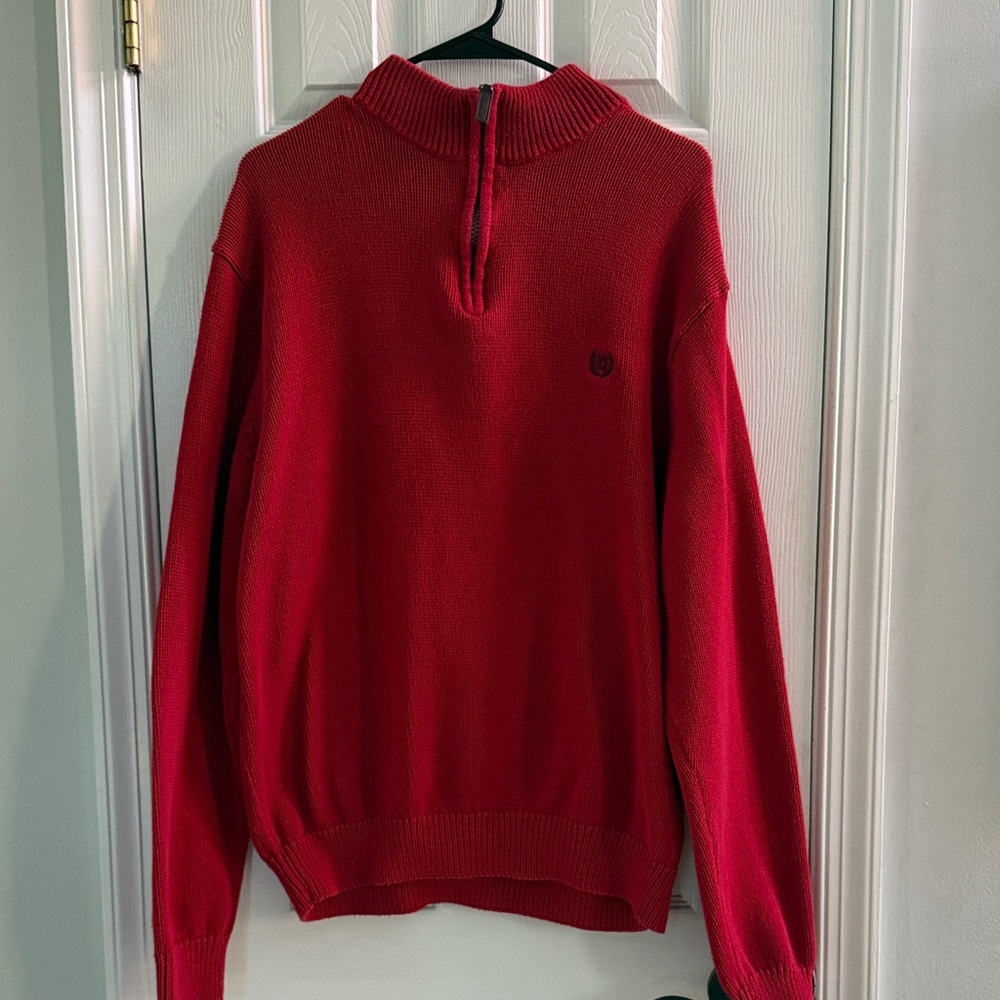 Chaps Red Zip Up Sweater - Picture 1 of 7